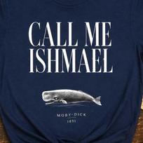 Moby Dick Call Me Ishmael Shirt, Novel Tee | Literary Graphic T-Shirt, Dark Academic Bookish Apparel, M