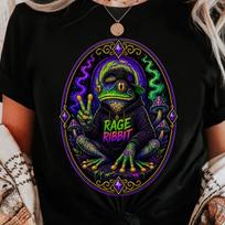Trippy Frog Shirt | Psychedelic Amphibian Tee | Festival Rave Graphic T-Shirt XL