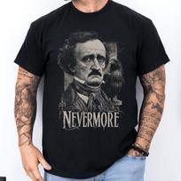 Edgar Allan Poe Nevermore Shirt: Gothic Literature Tee | The Raven T-Shirt | Dark Academia Author Art | Macabre Gothic Poetry Shirt M