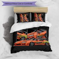 fast and Furious Printed 3PCS Bedding Set Soft Breathable Duvet Cover Pillowcases Set Washable Bedroom Decor Home Gift 135cm*200cm