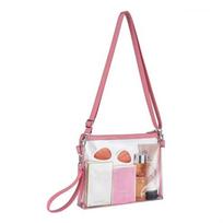 „Yogodlns“ populiarus paprastas skaidrus PVC krepšys ant peties universalus telefono rakto „Zero Wallet Crossbody“ krepšys 25x20cm rožinė