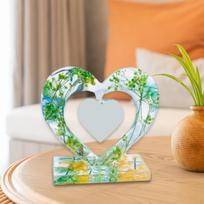 Elegant Photo Frame for Resin Art Display Double Loves Heart pink