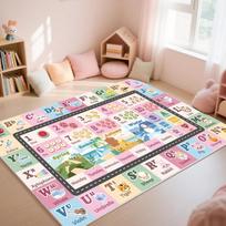 Colorful ABC 123 Carpet Mat - Children's Learning Bedroom Playroom Carpet Decoration  Education Letter Animal Pattern Carpet 40x60cm