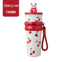 Jun Tian 700ml Panda 304 Stainless Steel Insulated Tumbler with Straw