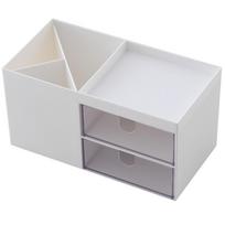 Desk Organiser, 5 Compartments, Plastic Table Organiser With Drawer, Multifunctional Desk Organiser, Pen Holder For Pens, , Home, School One Size balta