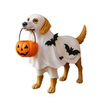 Halloween Decor with Dog Holding Pumpkin Bowl for Tabletop, Shelf, Mantel, Party & Festive Home Display (1 Piece) 1