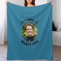 I Love Monty Don Essential T-Shirt Throw Blanket Portable Lightweight Blanket for Travel Camping Size: 75*100cm, Weight: 230 GSM