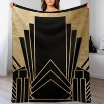 Art deco design Throw Blanket Lightweight Warm Blanket for Travel Camping Size: 75*100cm, Weight: 230 GSM