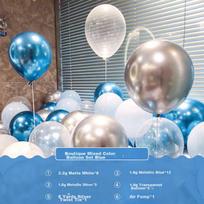 Balloon Birthday Scene Decoration, Birthday Balloon Props, Atmosphere Activity Decorations, Blue And White Mixed Colors, 30 Pieces