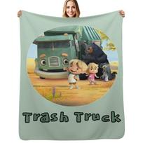 Trash Truck Netflix animation movie Throw Blanket Foldable Soft Warm Blanket for Outdoor Use Size: 75*100cm, Weight: 230 GSM