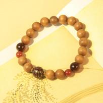 Old Mountain Sandalwood Buddha Bead Bracelet Women's Versatile Premium Sense Dumb with Tara Beads Wenwan Accessories Nanhong Agate