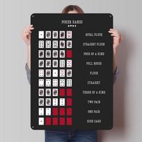 Poker Hands Tinplate Posters Customizable Wall Art Retro Vintage Metal Signs for Home Room Desk Decor Bedroom Decorations Items 20X30CM