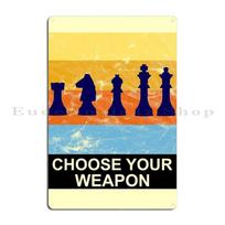 Retro Chess Game Metal Sign Mural Garage Designs Design Club Bar Tin Sign Poster 20X30CM