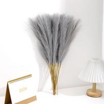 10 vnt. Dirbtinės pampų žolės, nendrės, purūs netikri augalai, puokštė, boho vestuvėms, namų vazos dekoravimui 10pcs(55cm) tamsios kavos spalvos