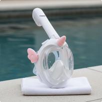 Snorkel Face Cover AntiFog Dry Gear Waterproof Water Sport Equipment for Children, balta