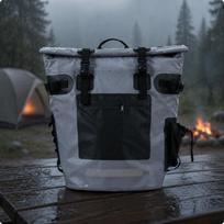 Waterproof Insulated Carry Bag Large Capacity Backpack Chilling Lightweight for Camping, pilka spalva