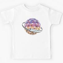 Spaceship Saturn With Teal Monorail Kids T-Shirt 130