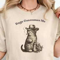 Funny Cat Meme Shirt, Rage Consumes Me Tee, Ironic Tees, Weird Cat Shirt, Silly Cat Tee, Inappropriate Tshirt XL