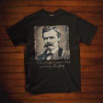 Friedrich Nietzsche Gothic T-Shirt With Famous Quote Vintage Style Book Lover Gift Literary Shirt Philosophy Quotes Gift Idea for Bookish XL