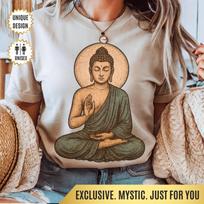 Buddha T-Shirt Vintage Meditation Graphic | Spiritual Zen Shirt | Unisex Mindfulness Tee | Buddhist Gift for Yoga & Peace Lovers | Boho Tee L