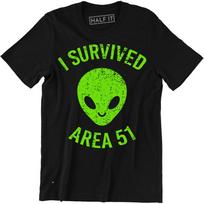 Area 51 Shirt I Survived T-shirt They Can't Stop Us All UFO Tee Funny Humor Gear M
