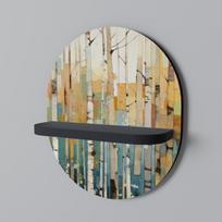 Birch kaleidoscope oval shelf black