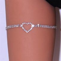 Butterfly/Heart Rhinestone Leg Chain for Women Luxury Silver Color/Gold Color Full Bling Iced Out Thigh Leg Body Jewelry brown