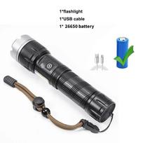 1000LM 1500mAh didelės galios LED žibintuvėlis Galingas LED blykstės žibintas ilgo nuotolio prožektorių žibintuvėlis, įmontuotas į bateriją 3000mAh