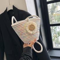 Yogodlns Medvilninis siūlas „Boho“ krepšys Madingas mezgimas „Crossbody“ krepšys, austas nertas krepšelis moterims, kasdienis vasaros pečių krepšys 20x9x15cm smėlis