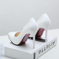 Pointed high heels new girl job interview thin heels professional women's single shoes sexy red wedding shoes 35
