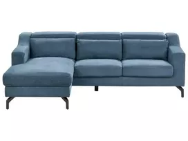 L formos sofa GLOSLI 4 asmenims, mėlynas šenilinis audinys, dešininė
