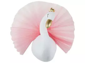 Vaikiška sienų dekoracija gulbė ODETTA medvilnė 32 cm balta