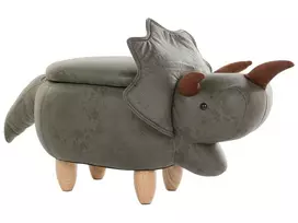 Gyvūno formos pufas su daiktadėže TRICERATOPS tamsiai žalias dinozauras