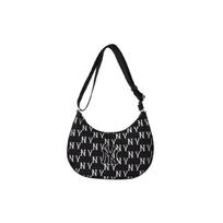 MLB SS23 New York Yankees Denim Dumpling Bag, Shoulder Bag, Handbag Regular Women's Black Casual 3ABQL023N-50BKS juoda
