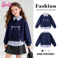 Barbie Girls' Academy Style Faux Two-Piece Sweatshirt 140