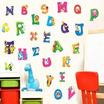 Nauji 26 AZ Alphabet Letters sienų lipdukai, skirti vaikų miegamojo dekoravimui