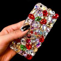 Glitter Rhinestone Phone Case For Google Pixel 10 9 Pro XL 9A 8 8A 7 7A 6 6A Colorful Crystal Gemstone 3D Bling Jeweled Cover Google Pixel 10 raudona