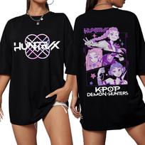 K-Pop Demon Hunters T-shirt Women Men Oversized O-Neck Short Sleeve Fans Gift - Men's Summer Cotton Graphic Tee S įvairiaspalvis