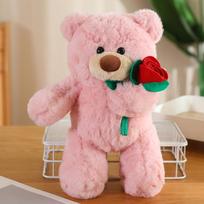 Rose Teddy Bear Heart Shaped Plush Toy Sleeping Pillow Valentine's Day Gift For Women Girlfriend 30cm