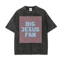 Unisex Big Jesus Fan Unisex Washed T-Shirt Plus Size Shirt Cotton Streetwear Bre XXXXL