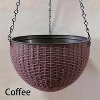 Versatile Round Resin Hanging Flower Hanging Pots Basket Outdoor Hanging Pot Holder  Garden Balcony Planter Bucket Home Decor kava