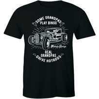 Some Grandpas Play Bingo Real Grandpas Drive Hotrods with 80s Car Men's T-shirt XL