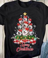 Funny Husky Dog Merry Christmas T Shirt All Size S to 5Xl S