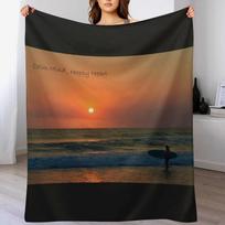 Surf Girl- Calm Mind Happy Heart - Gold Coast Australia Throw Blanket Cozy Microfiber Throw Blanket for Home Bedroom Size: 75*100cm, Weight: 230 GSM