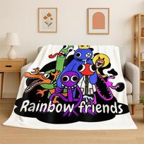 Žaidimo R-Rainbow Friends Animacinis flanelinis pledas Minkštas šiltas pledas miegamajam svetainei lovai kelionei stovyklavimui iškylai vaikas 75x90cm