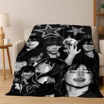 Fashion Billie Eilish Hit Me Hard and Soft Singer Flannel Blanket Soft Throw Blanket for Bed Bedroom Living Room Travel Gift Kid 75x90cm