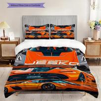 Koenigsegg Jesko Elegance Three-piece set (1 * duvet cover + 2 * pillowcase, without core) 2D Flat Duvet cover and pillowcase Soft and comfortable 135x200cm