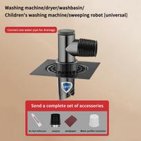 Square Shower Drain Filter Odor Proof Stainless Steel Three-Way Anti-Blocking Hair Strainer for Kitchen Sink Bathtub pilka