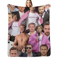 HIGH QUALITY ryan gosling photo collage Throw Blanket Cozy Napping Blanket Gift for Mom Dad Size: 75*100cm, Weight: 230 GSM