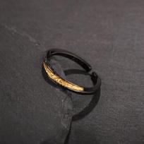 Mobius Couple Rings in Black Gold Color, Unique Symbol Matching Bands, Adjustable Unisex Jewelry Gift for Him and Her balta
